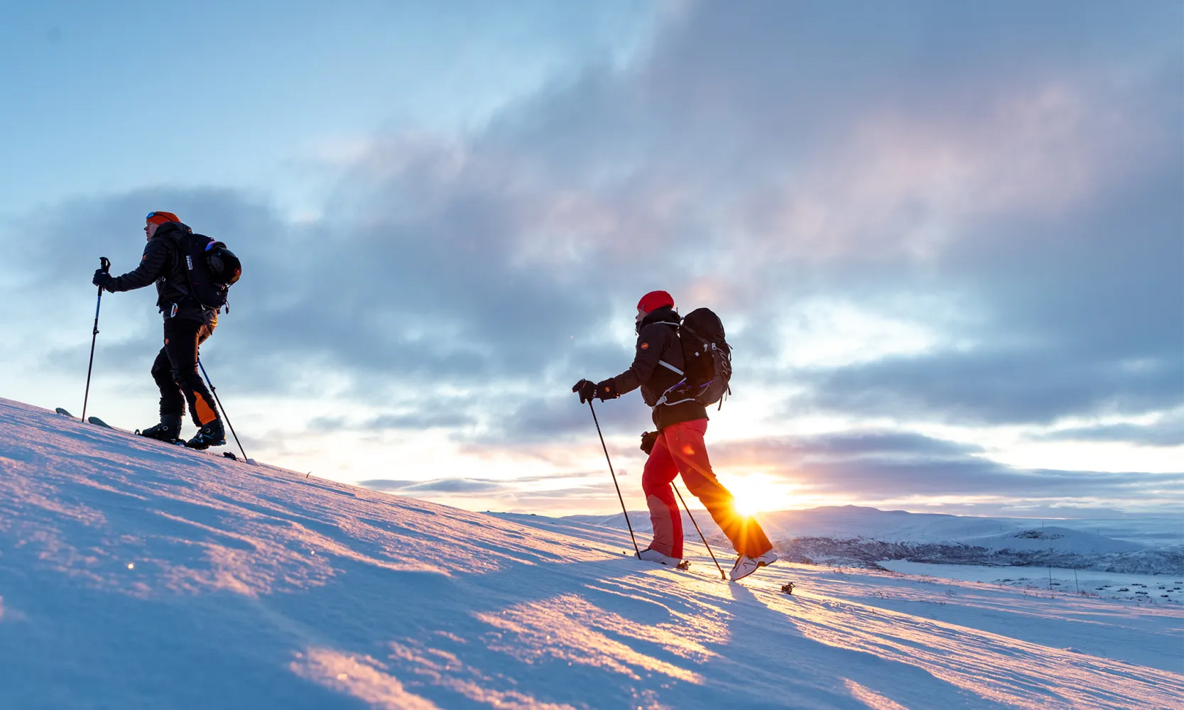 Topptur in sunrise